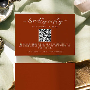 Ever After Wedding Minimal QR Code Kindly Reply R RSVP Card