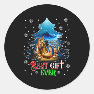 Ever Christmas Jesus Nativity Scene Merry Christma Classic Round Sticker