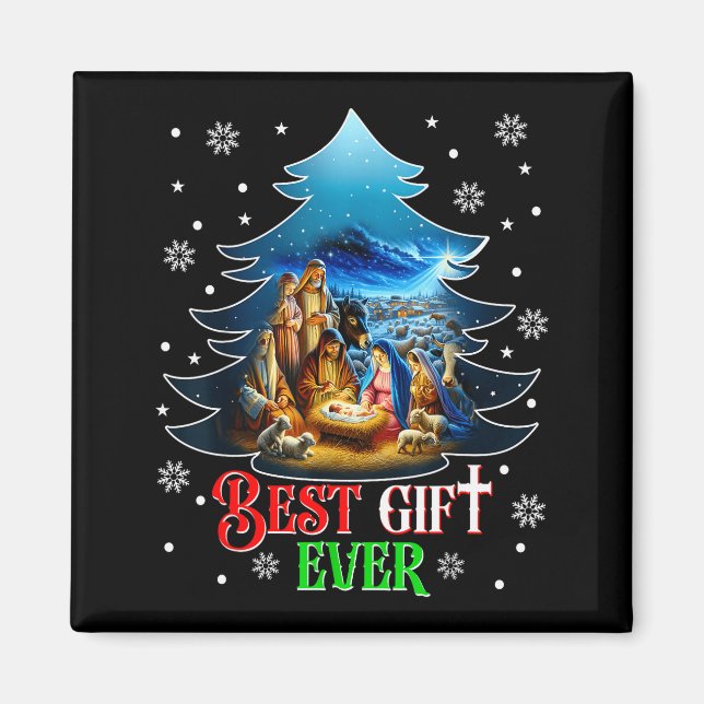 Ever Christmas Jesus Nativity Scene Merry Christma Magnet (Front)