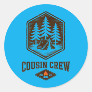 Ever Cousin Crew 2026 Trip Camp Squad Vibes Saurus Classic Round Sticker