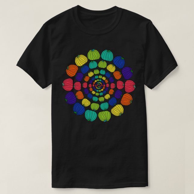 Ever Decreasing Circles of Pumpkin Rainbows T-Shirt (Design Front)