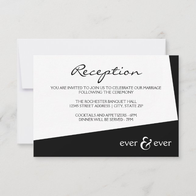 Ever & Ever Black Angle - Reception Invitation (Front)