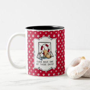 Ever Have One of Those Days? Dog agility accident Two-Tone Coffee Mug