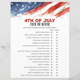Ever or Never 4th of July Party Game