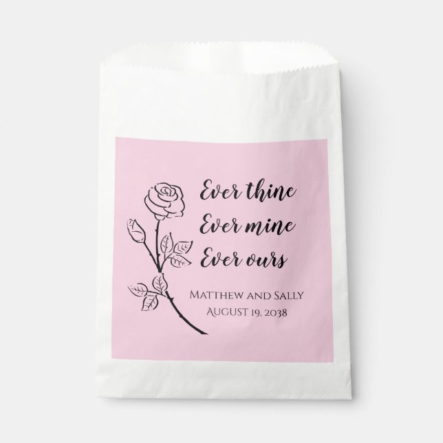 Ever Thine Ever Mine Ever Ours Wedding Favour Bag (Front)