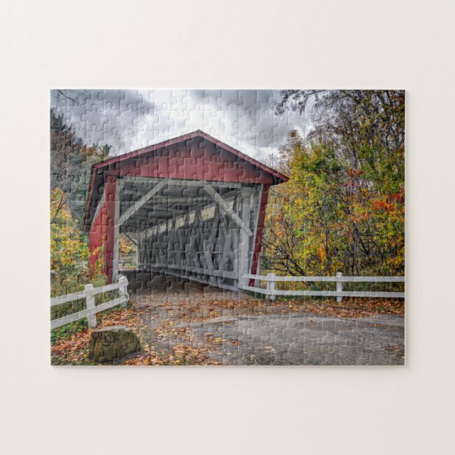 Everatt Road Covered Bridge Jigsaw Puzzle (Horizontal)