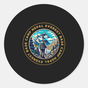 Everest Base Camp Nepal Mountain Everest View Hiki Classic Round Sticker