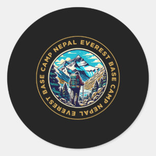 Everest Base Camp Nepal Mountain Everest View Hiki Classic Round Sticker