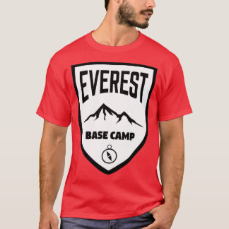 Everest Base Camp Shield Black and White T-Shirt