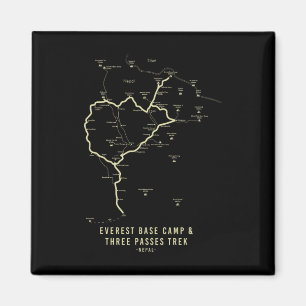 Everest Base Camp Trek Everest Hiking Map Magnet