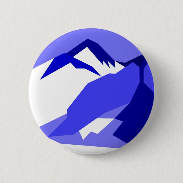 Everest - blue 6 cm round badge (Front)