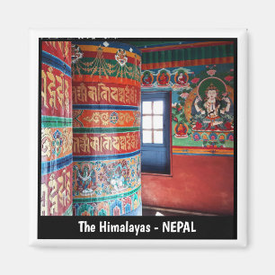 Everest trail views, Prayer Wheels - Nepal Magnet
