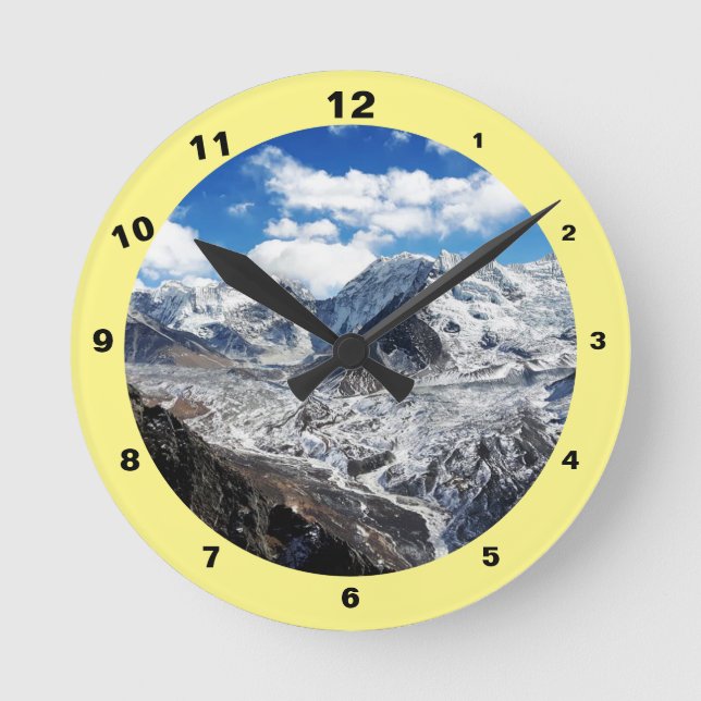 Everest Trail views - The Himalayas, Nepal Round Clock (Front)