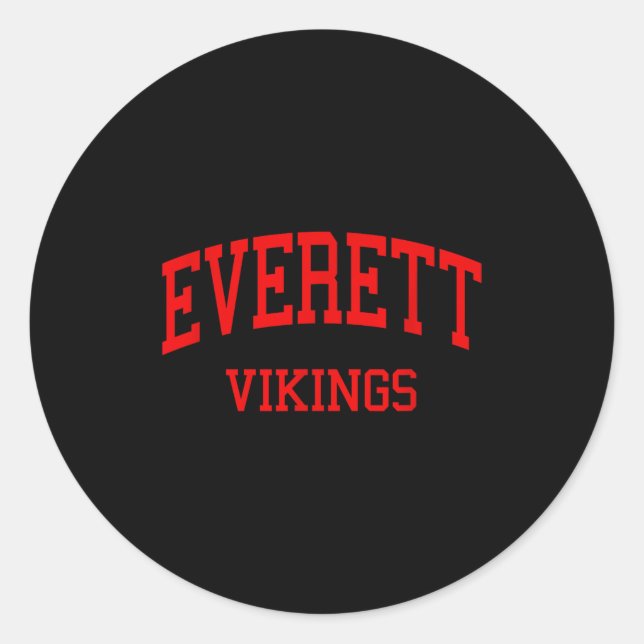Everett high school hs lansing mi retro  classic round sticker (Front)