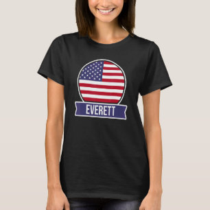 Everett USA American place name US flag design T-Shirt