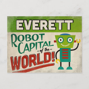 Everett Washington Robot - Funny Vintage Postcard