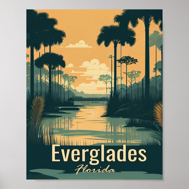Everglades Minimalist Vintage Art Poster (Front)
