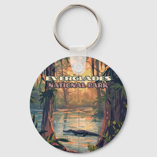 Everglades National Park Alligator Swamp Florida Key Ring (Front)