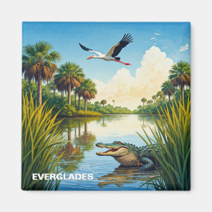 Everglades National Park Florida Alligator Heron Magnet