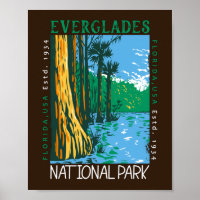 Everglades National Park Florida Distressed Retro