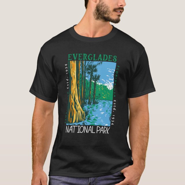  Everglades National Park Florida Distressed Retro T-Shirt (Front)