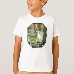 Everglades National Park Florida Egret Vintage T-S T-Shirt