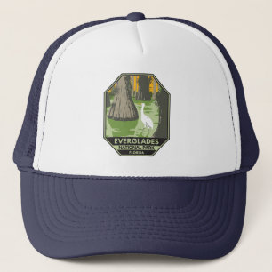 Everglades National Park Florida Egret Vintage Trucker Hat