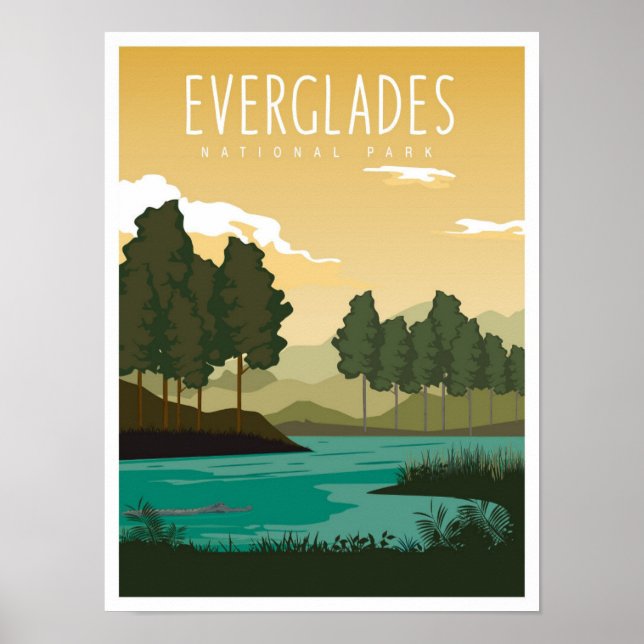 Everglades National Park Florida USA Travel Poster (Front)