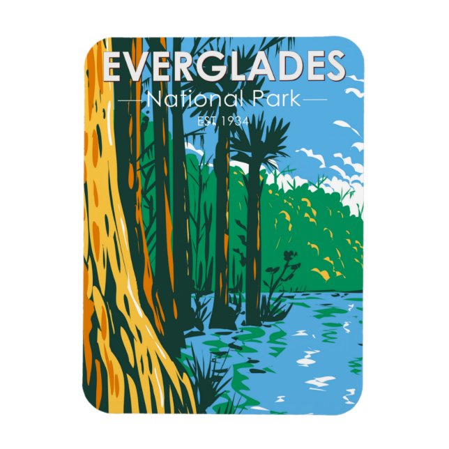  Everglades National Park Florida Vintage Magnet (Vertical)