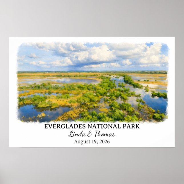 Everglades National Park Florida, Watercolor Poster (Front)