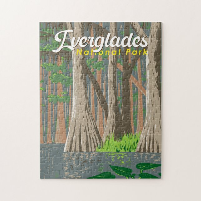 Everglades National Park Illustration Travel Art Jigsaw Puzzle (Vertical)