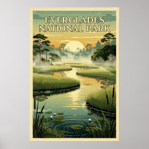 Everglades National Park Retro Poster