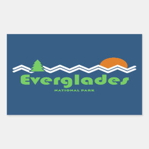 Everglades National Park Retro Rectangular Sticker