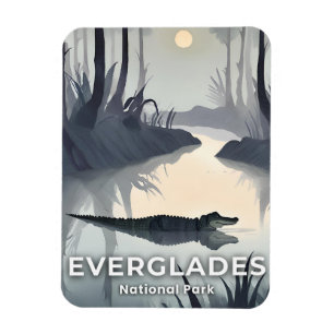Everglades National Park Watercolor Alligator Magnet
