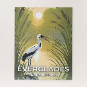 Everglades National Park   Watercolor Stork Jigsaw Puzzle
