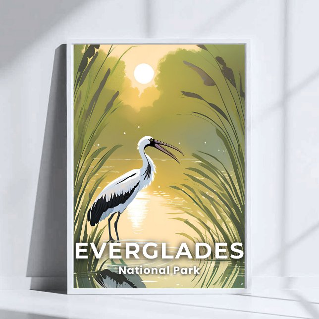 Everglades National Park | Watercolor Stork Poster (Creator Uploaded)