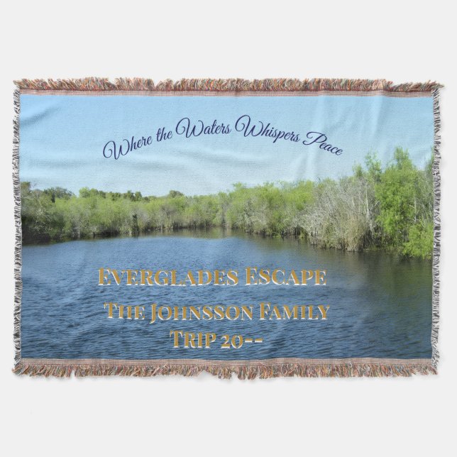 Everglades Waterscape Adventure Throw Blanket (Front)