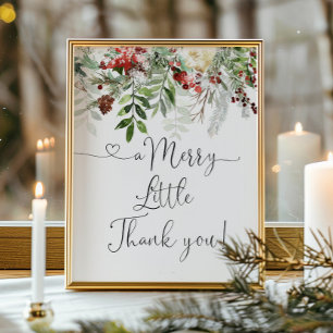 Evergreen A Merry Little thank you Favours Poster