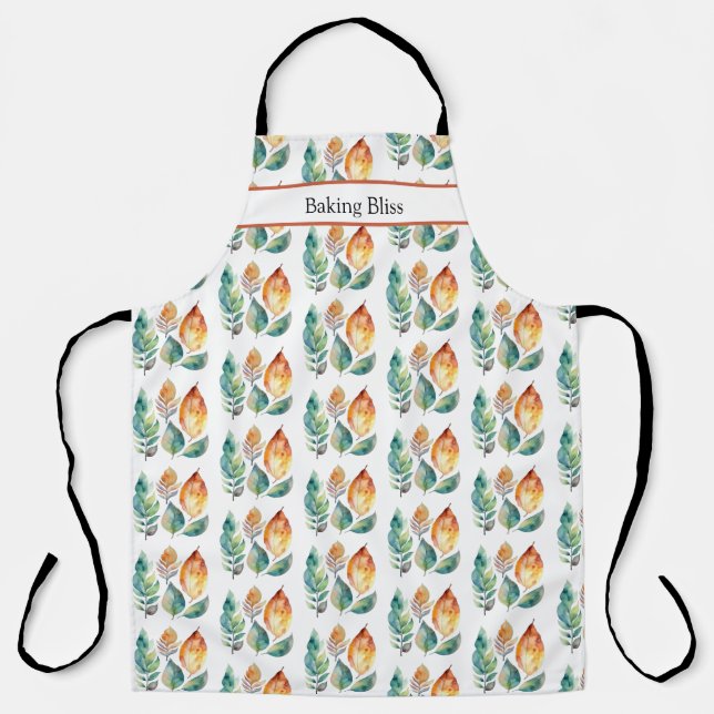  Evergreen & Amber Foliage Art, custom Apron (Front)