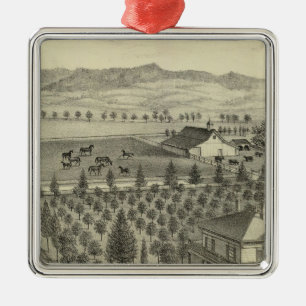 Evergreen Ave Farm Metal Ornament
