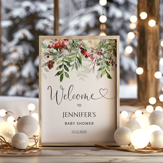 Evergreen baby shower welcome poster (Creator Uploaded)