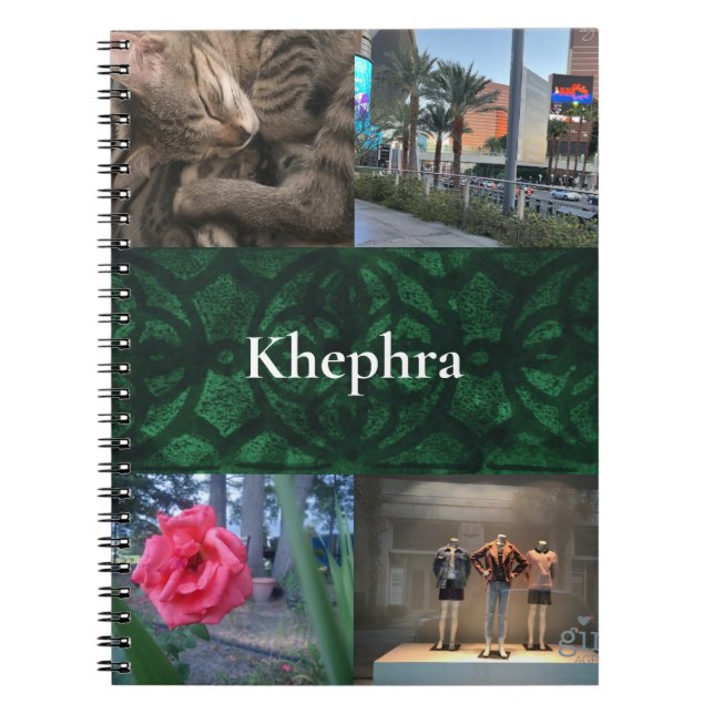 Evergreen Batik Collage and Name  Notebook (Front)