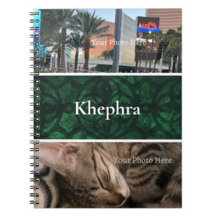 Evergreen Batik Photo Collage, Border, Name Notebook