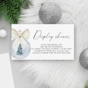 Evergreen bow Winter Display shower Enclosure Card