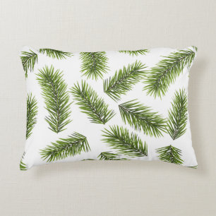 Evergreen Branch Pattern  Decorative Cushion