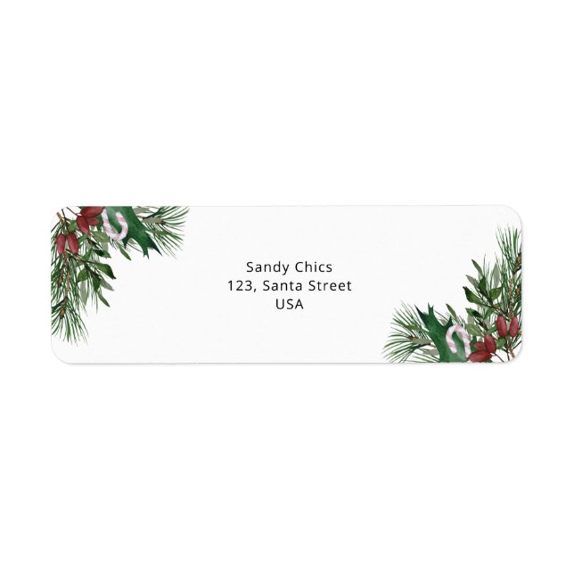 Evergreen branch return address label (Front)