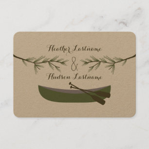 Evergreen Branches + Canoe Wedding R.S.V.P. RSVP Card
