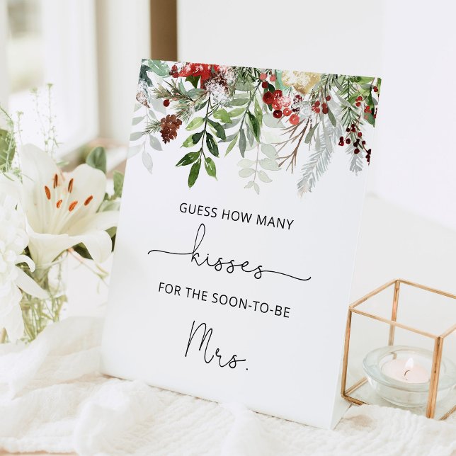 Evergreen bridal guess how many kisses pedestal sign (Creator Uploaded)