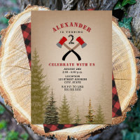 Evergreen Buffalo Plaid Axe Lumberjack Birthday