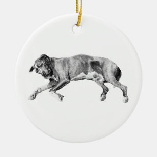 Evergreen Calm, Side-Lying Friend Ceramic Ornament